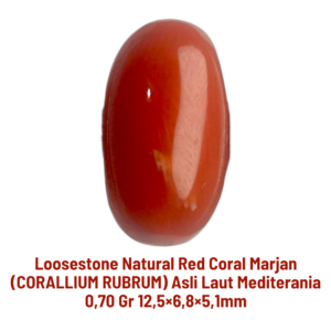 LOOSESTONE NATURAL RED CORAL MARJAN (CORALLIUM RUBRUM) 0,70 gr 12,5×6,8×5,1mm