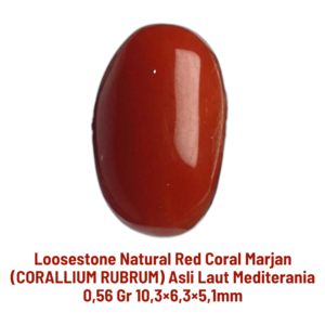 LOOSESTONE NATURAL RED CORAL MARJAN (CORALLIUM RUBRUM) 0,56 gr 10,3×6,3×5,1mm