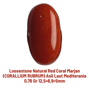 LOOSESTONE NATURAL RED CORAL MARJAN (CORALLIUM RUBRUM) 0,76 gr 12,5×6,9×5mm