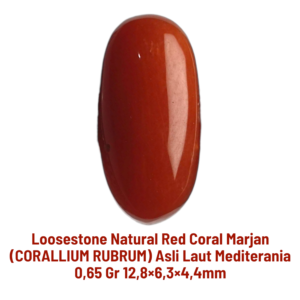 LOOSESTONE NATURAL RED CORAL MARJAN (CORALLIUM RUBRUM) 0,65 gr 12,8×6,3×4,4mm
