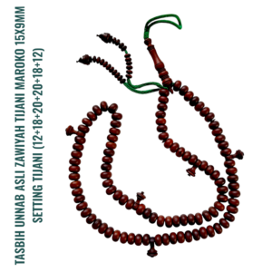 TASBIH UNNAB ASLI ZAWIYAH TIJANI MAROKO 15X9MM SETTING TIJANI (12+18+20+20+18+12)