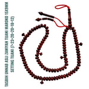 TASBIH UNNAB ASLI ZAWIYAH TIJANI MAROKO 15X9MM SETTING TIJANI (7+23+20+20+18+12)