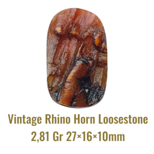 VINTAGE RHINO HORN LOOSESTONE 2,81 Gr 27×16×10mm