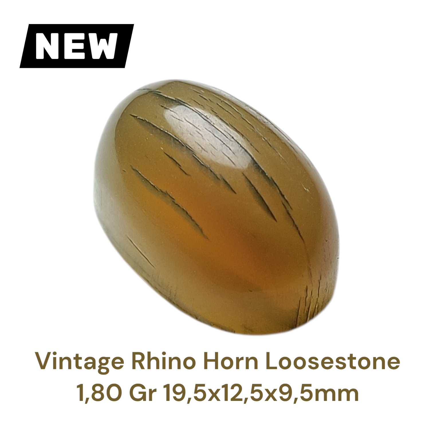 VINTAGE RHINO HORN LOOSESTONE 1,80 Gr 19,5×12,5×9,5mm - Gambar 3