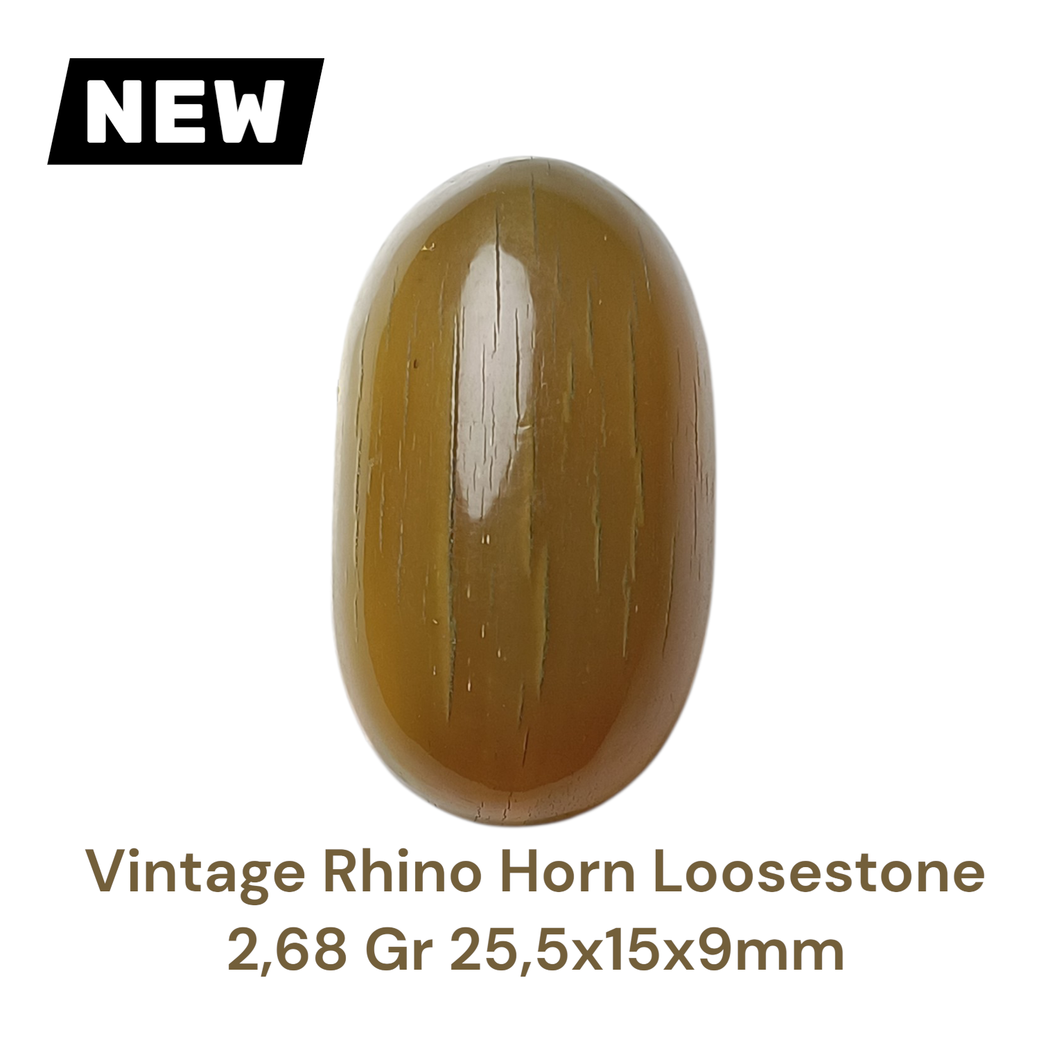 VINTAGE RHINO HORN LOOSESTONE 2,68 Gr 25,5×15×9mm