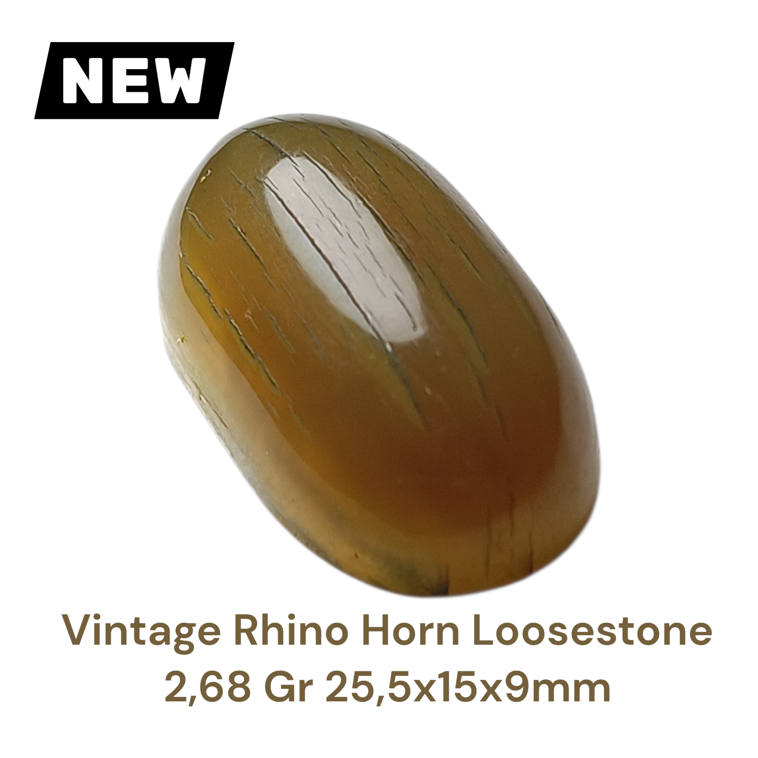 VINTAGE RHINO HORN LOOSESTONE 2,68 Gr 25,5×15×9mm - Gambar 5
