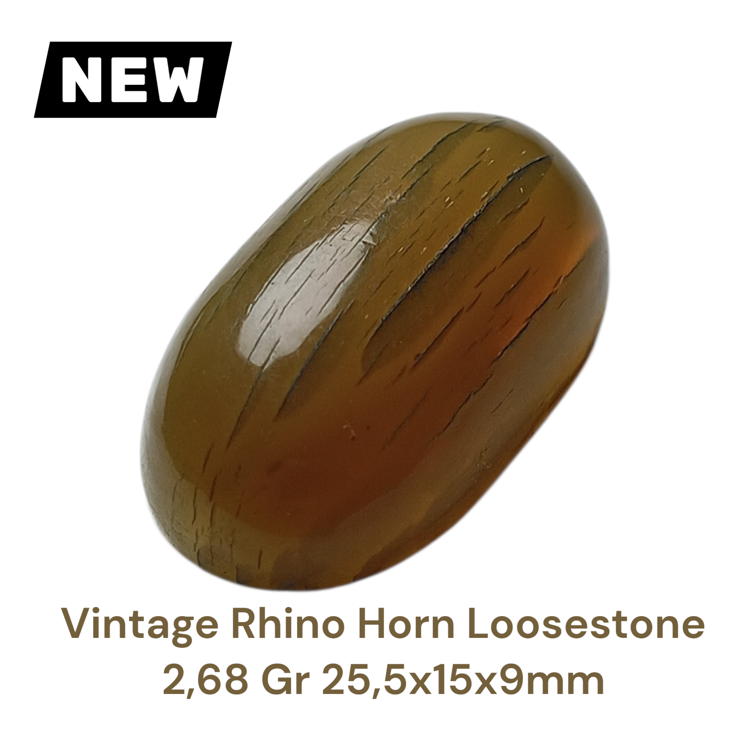 VINTAGE RHINO HORN LOOSESTONE 2,68 Gr 25,5×15×9mm - Gambar 2