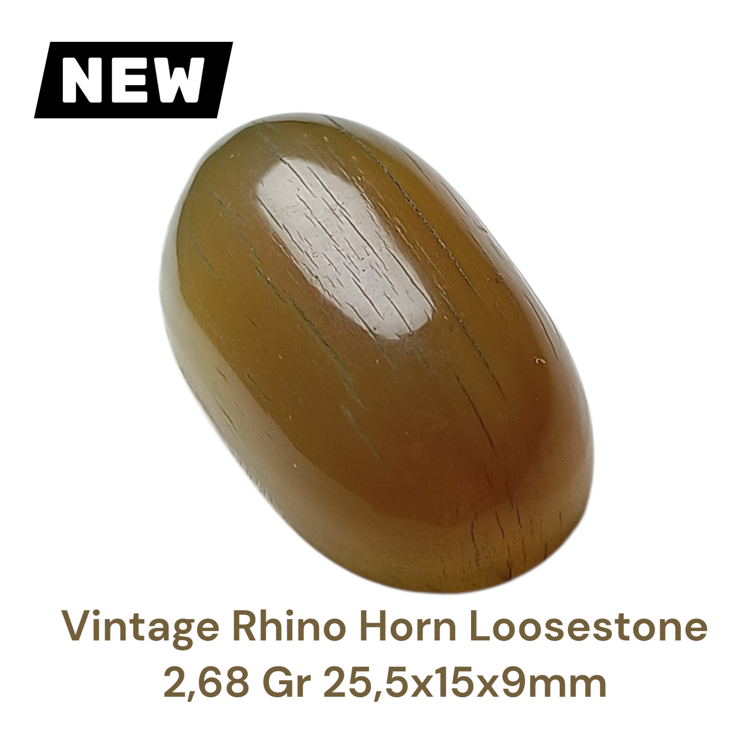 VINTAGE RHINO HORN LOOSESTONE 2,68 Gr 25,5×15×9mm - Gambar 3