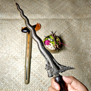 Keris Naga Raja Kinatah Gajah Singa Luk 11 Pamor Ngulit Semongko Tangguh Putran Mataram Era Sultan Agung Warangka Gayaman Surakarta Timoho Pelet Nyamel Sangat Langka Bersertifikat