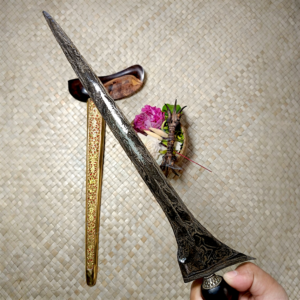Keris Tilam Upih Pamor Kenanga Ginubah Winengku Tangguh Era Hamengkubuwana 1 (HB I) Warangka Gayaman Yogyakarta Trembesi Sangat Langka Bersertifikat